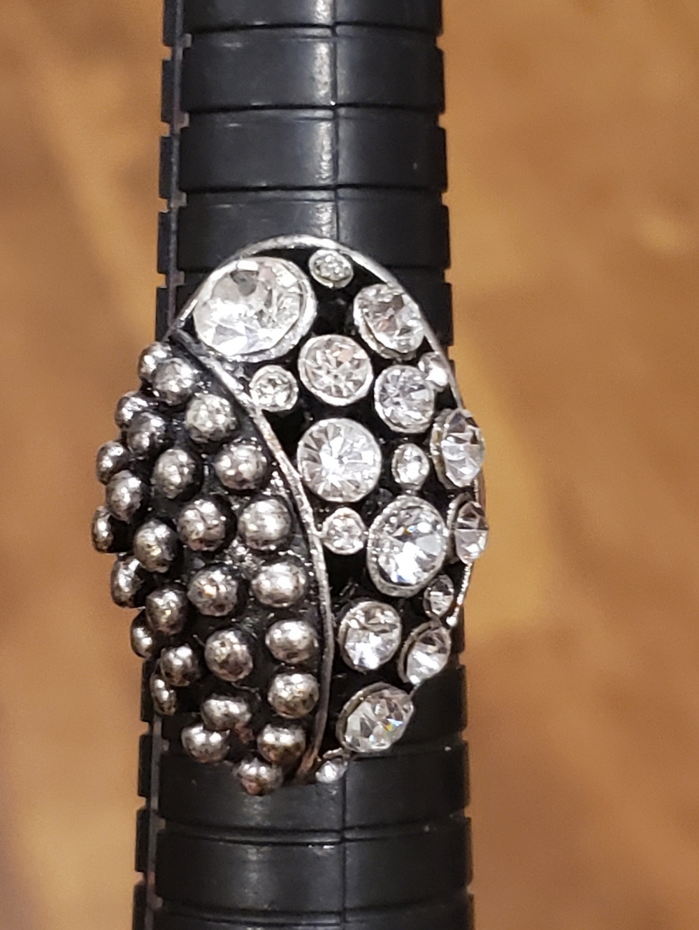 Vintage  Silver-tone  Dome Statement Ring , Size 10